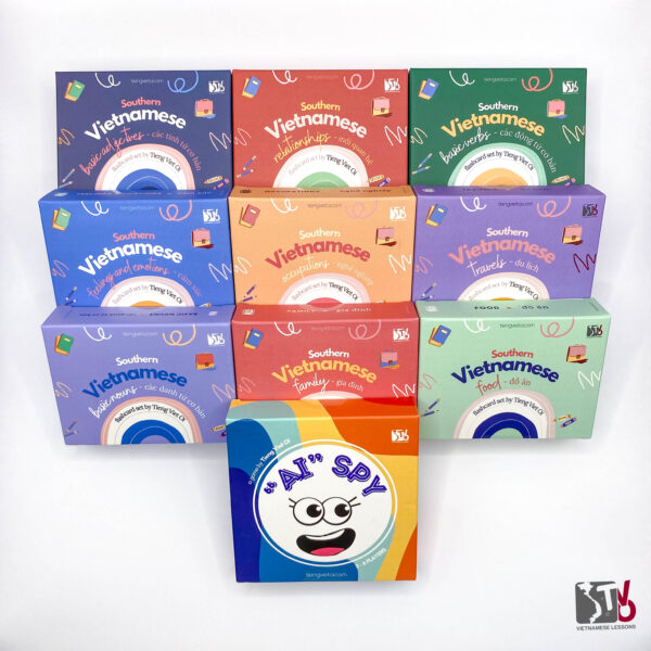 Exclusive Deal! All Products Combo: 9 Vietnamese Flashcards & 1 Vocabulary Game - Tieng Viet Oi